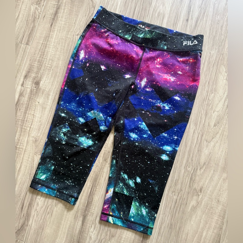 Fila Cosmic Print Leggings - Black and Purple